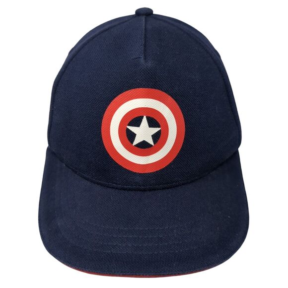 Captain America Snapback Hat Blue One Size Adjustable 6 Panel Marvel Avengers - Picture 1 of 9